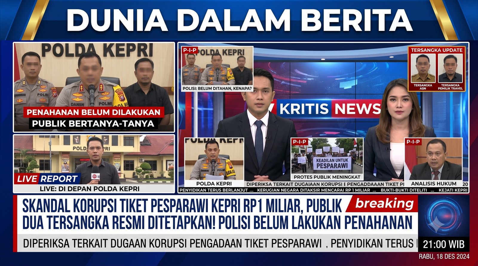 Skandal Korupsi Tiket Pesparawi Kepri Rp1 Miliar, Dua Tersangka Resmi Ditetapkan! Publik Pertanyakan Alasan Polisi Belum Lakukan Penahanan