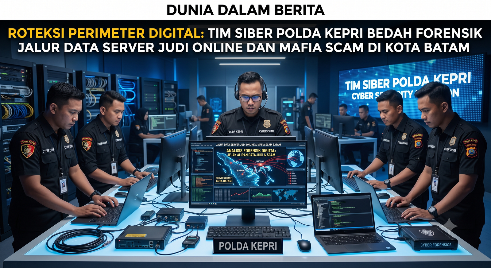 ROTEKSI PERIMETER DIGITAL: TIM SIBER POLDA KEPRI BEDAH FORENSIK JALUR DATA SERVER JUDI ONLINE DAN MAFIA SCAM DI KOTA BATAM