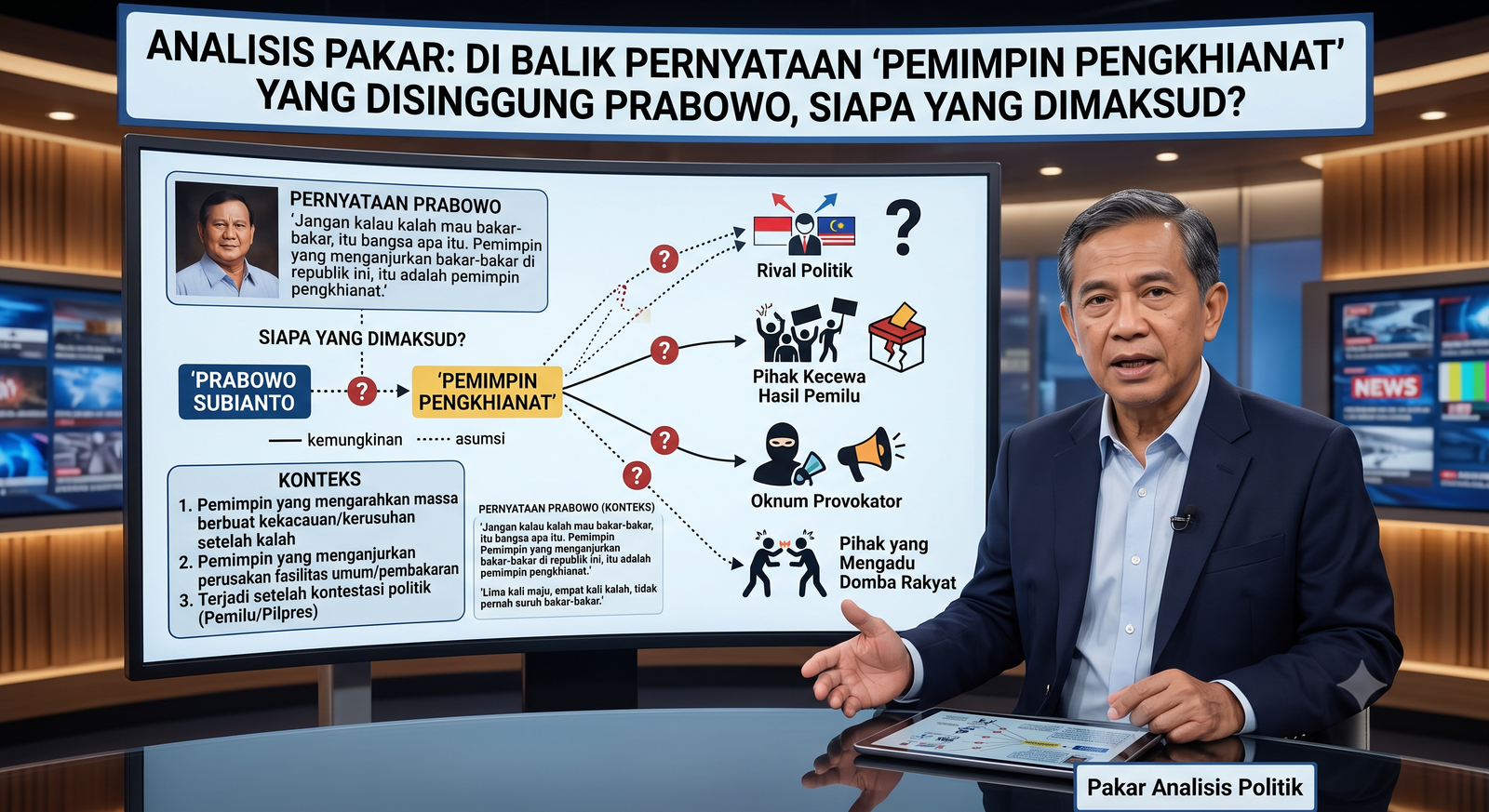 Analisis Pakar: Di Balik Pernyataan "Pemimpin Pengkhianat" yang Disinggung Prabowo, Siapa yang Dimaksud?