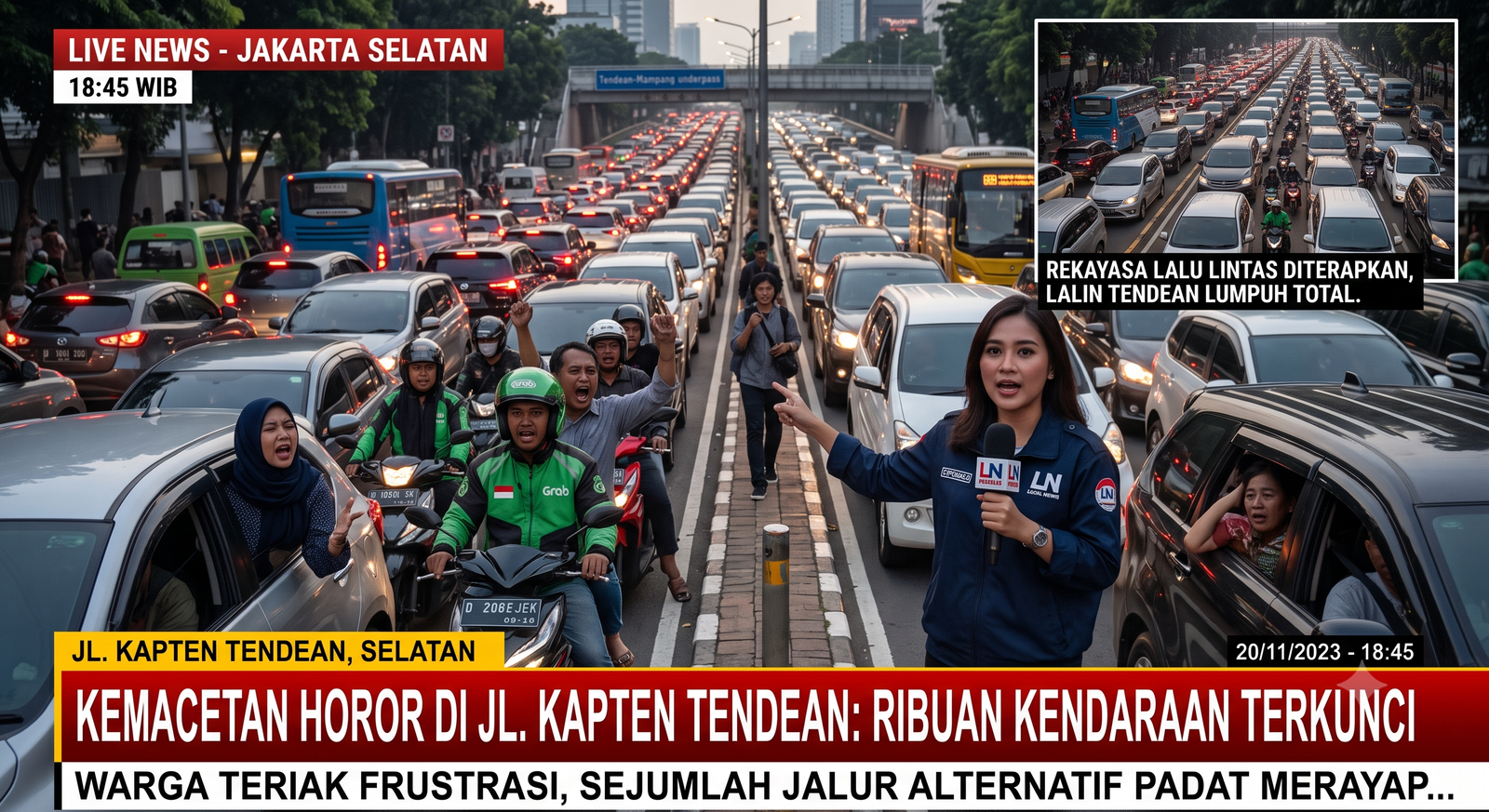 Kemacetan Horor di Jl. Kapten Tendean: Ribuan Kendaraan Terkunci, Warga Teriak Frustrasi