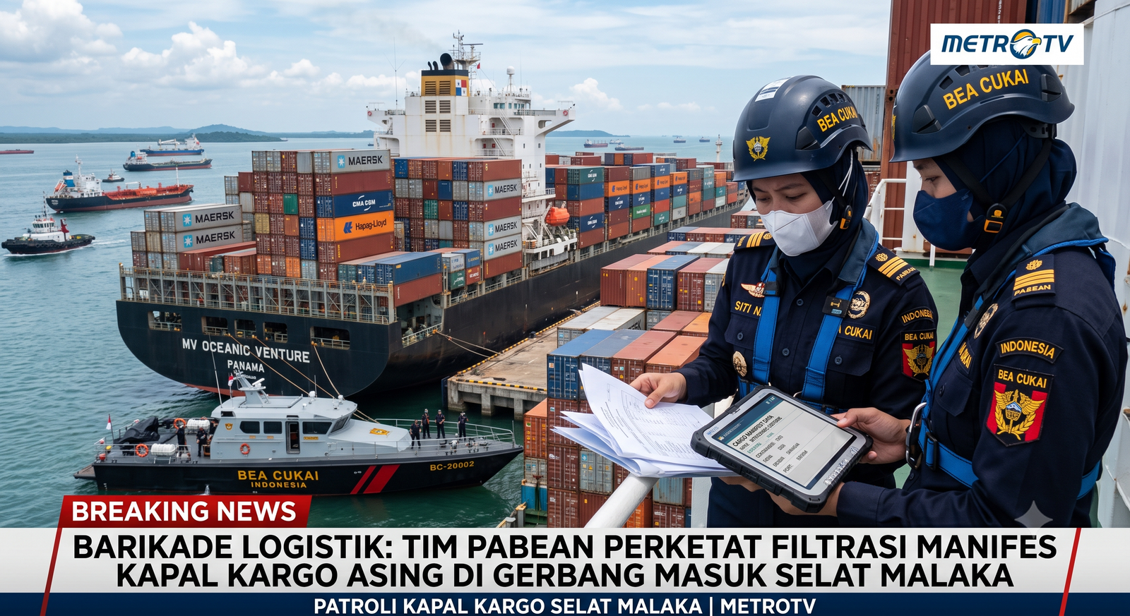 BARIKADE LOGISTIK: Tim Pabean Perketat Filtrasi Manifes Kapal Kargo Asing di Gerbang Masuk Selat Malaka!