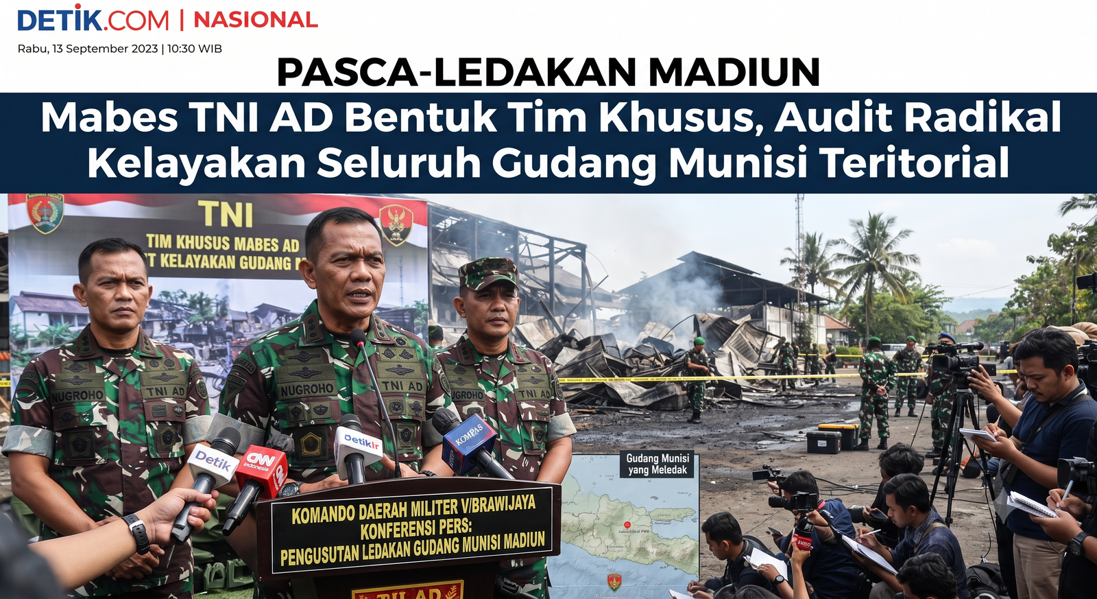 PASCA-LEDAKAN MADIUN: Mabes TNI AD Bentuk Tim Khusus, Audit Radikal Kelayakan Seluruh Gudang Munisi Teritorial