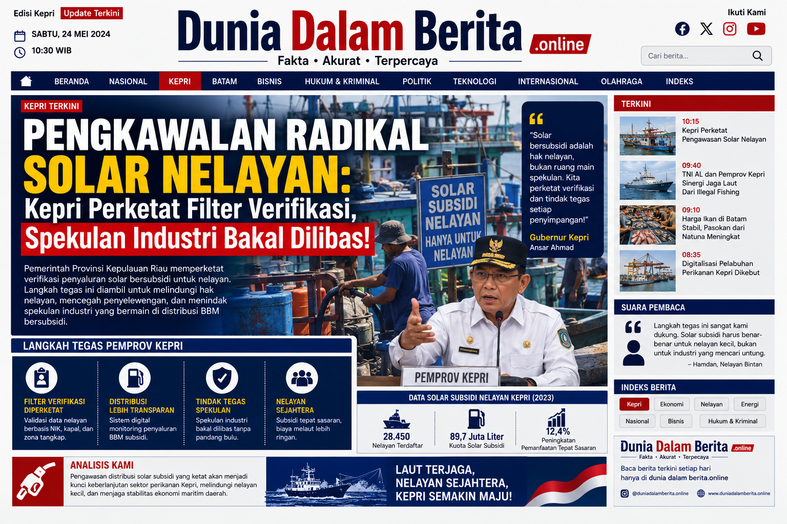 PENGKAWALAN RADIKAL SOLAR NELAYAN: Kepri Perketat Filter Verifikasi, Spekulan Industri Bakal Dilibas!
