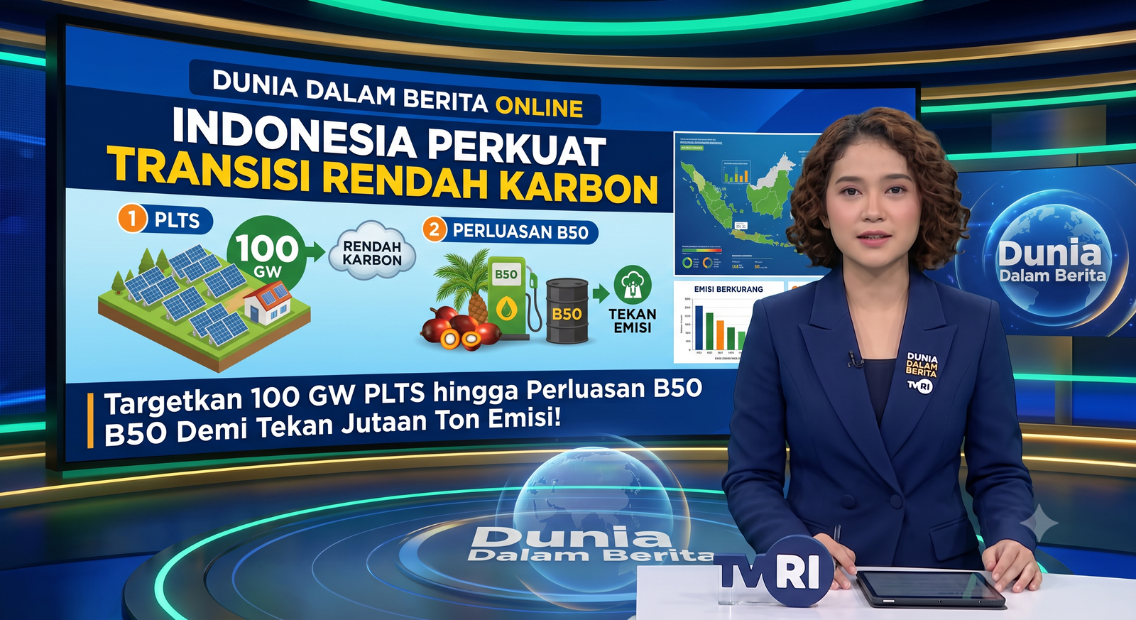 INDONESIA PERKUAT TRANSISI RENDAH KARBON: Targetkan 100 GW PLTS hingga Perluasan B50 Demi Tekan Jutaan Ton Emisi!