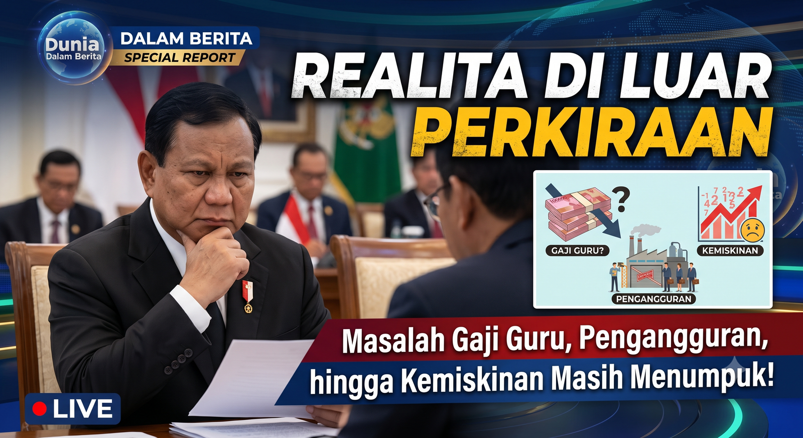 REALITA DI LUAR PERKIRAAN: Presiden Prabowo Akui Masalah Gaji Guru, Pengangguran, hingga Kemiskinan Masih Menumpuk!