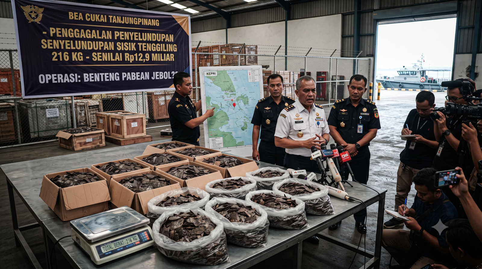 BENTENG PABEAN JEBOL?: Bea Cukai Tanjungpinang Gagalkan Penyelundupan 216 Kg Sisik Tenggiling Senilai Rp12,9 Miliar!