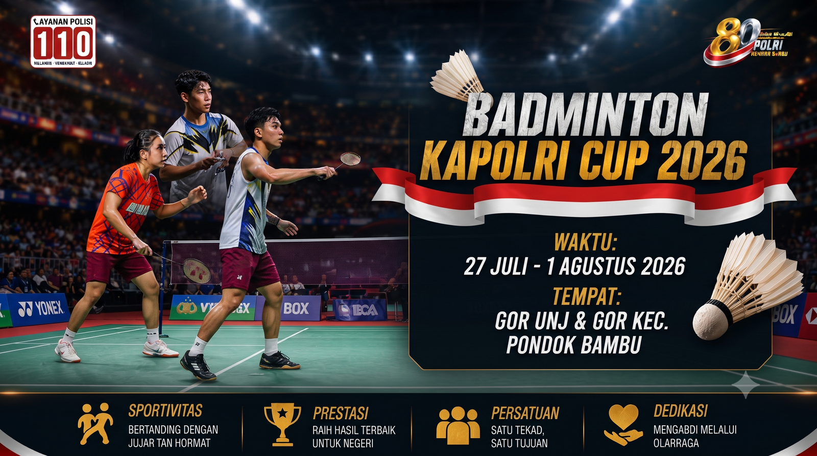 GELARAN PRESTISIUS: Saksikan Keseruan Turnamen Bulu Tangkis Kapolri Cup 2026, Dukung Atlet Terbaik Bangsa!