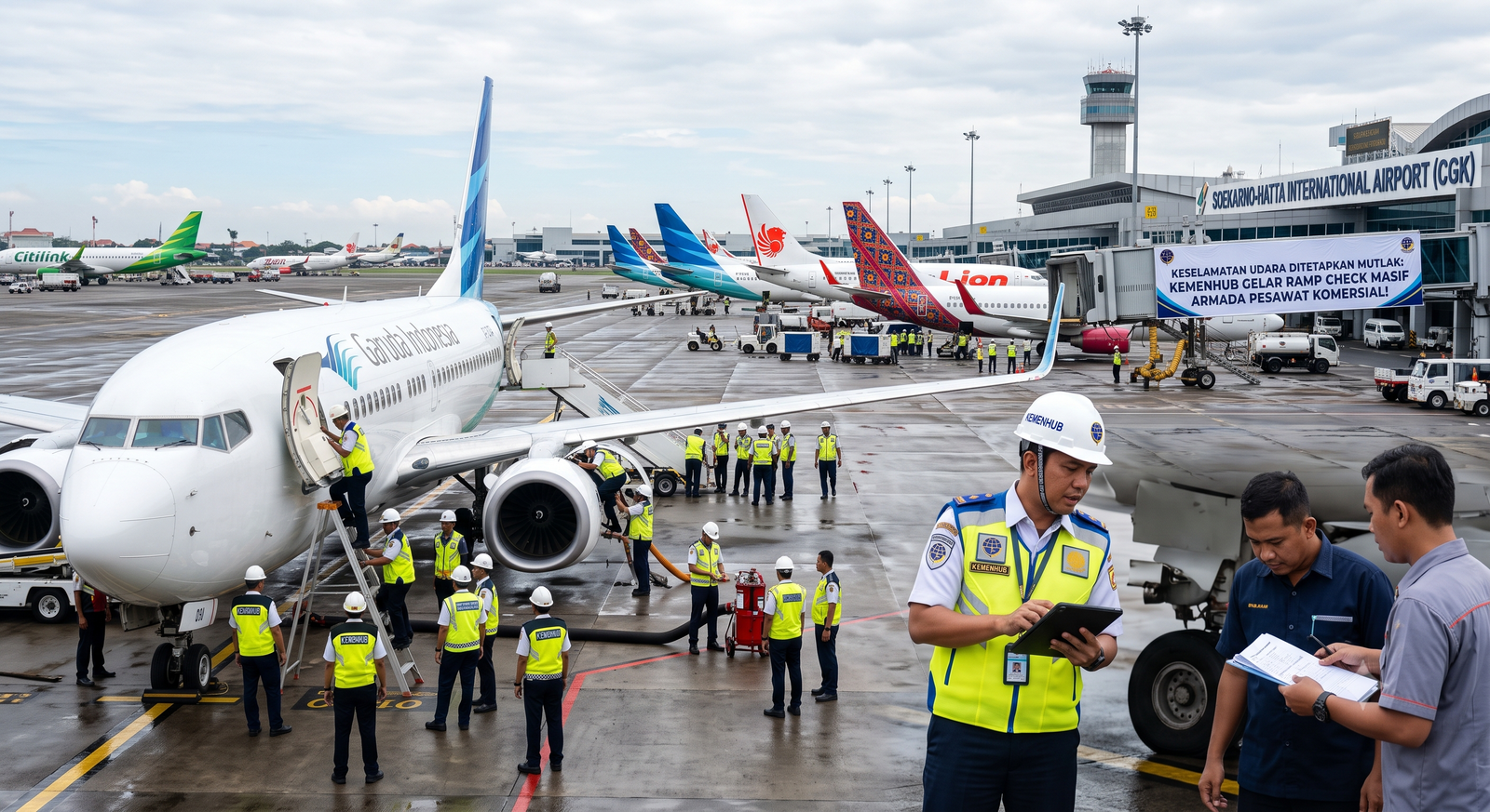 KESELAMATAN UDARA DITETAPKAN MUTLAK: Kemenhub Gelar Ramp Check Masif Armada Pesawat Komersial!