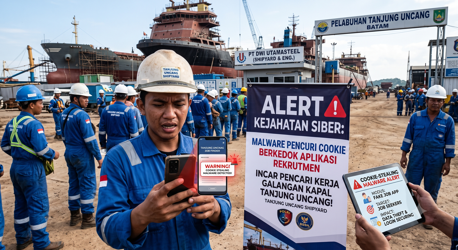 ALERT KEJAHATAN SIBER: Malware Pencuri Cookie Berkedok Aplikasi Rekrutmen Incar Pencari Kerja Galangan Kapal Tanjung Uncang!