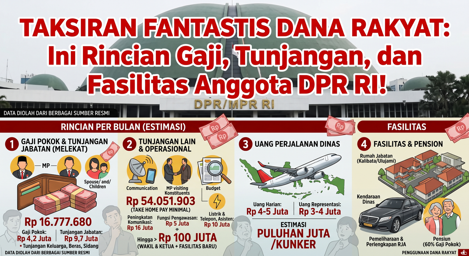 TAKSIRAN FANTASTIS DANA RAKYAT: Ini Rincian Gaji, Tunjangan, dan Fasilitas Anggota DPR RI!