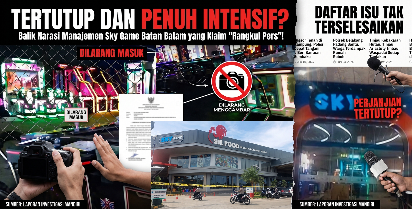 TERTUTUP DAN PENUH INTENSIF? Balik Narasi Manajemen Sky Game Batam yang Klaim "Rangkul Pers"!