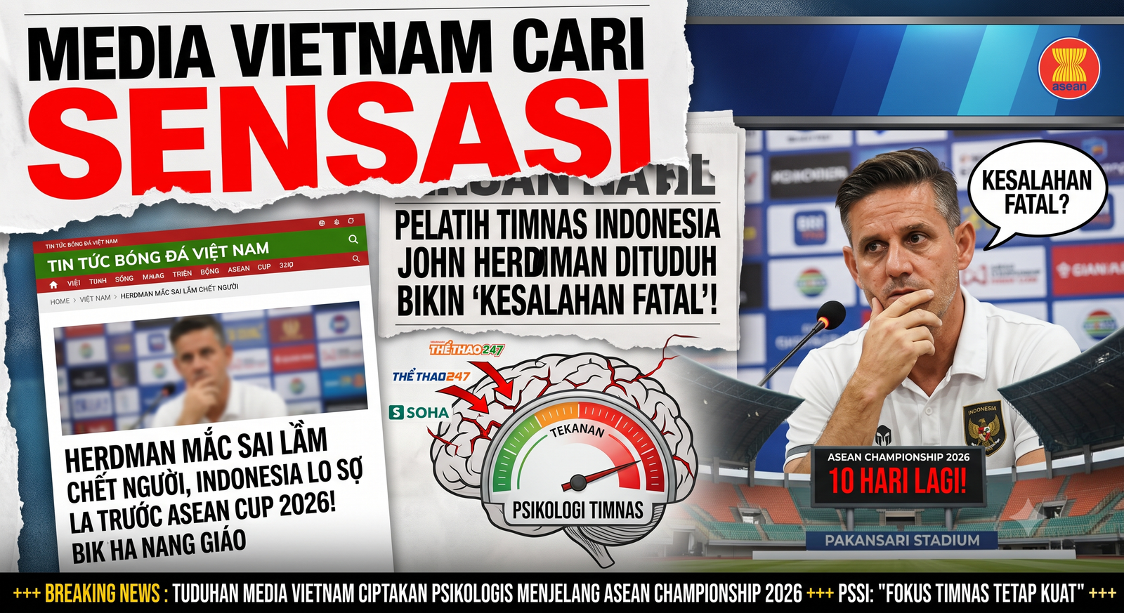 MEDIA VIETNAM CARI SENSASI: Pelatih Timnas Indonesia John Herdman Dituduh Bikin "Kesalahan Fatal", Psikologis Menjelang ASEAN Championship 2026!