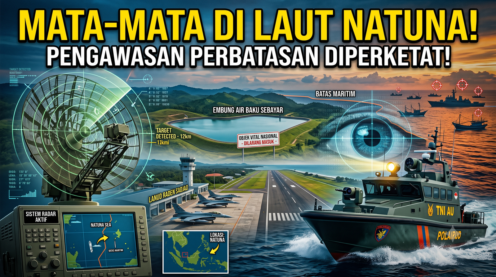 SIAGA PERBATASAN NATUNA: Antisipasi Kemarau Agustus, Embung Air Baku & Keamanan Lanud Raden Sadjad Diaudit Total!