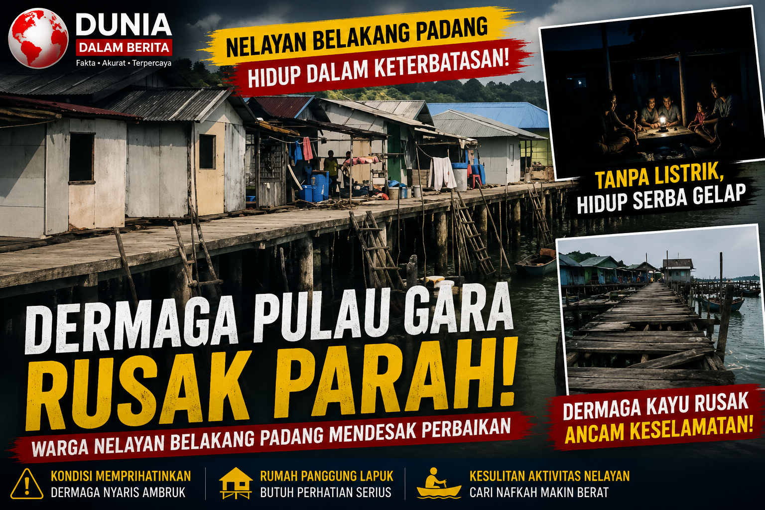 PULAU GARA MENJERIT: Listrik Cuma 5 Jam, Solar Nelayan Sulit, Dermaga Rusak—Pemko Batam Ditantang Turun Tangan!